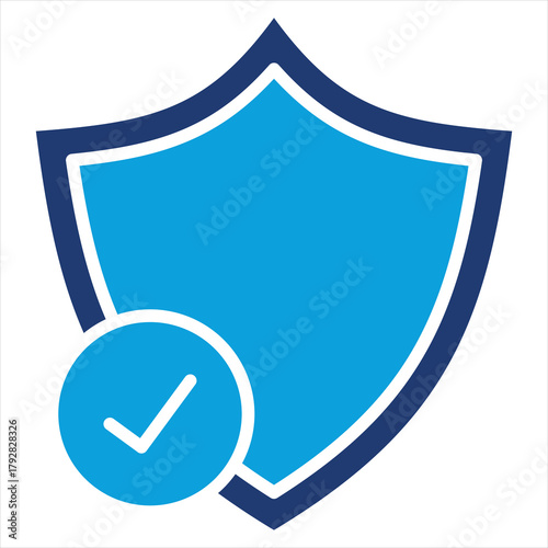 Protect Flat Blue Icon Vector Illustration