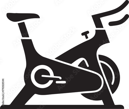 Stationary Spin Bike (Gym Exercise Equipment) Vector Icon