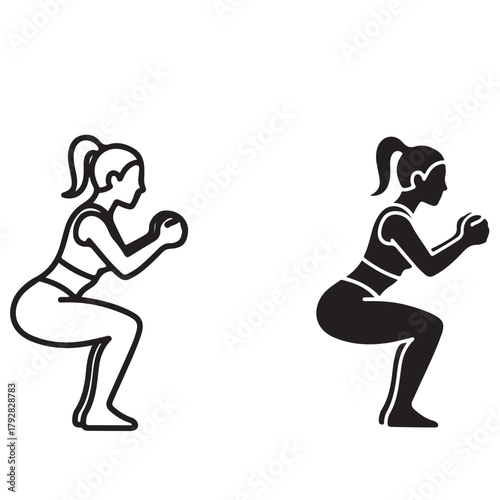 Woman Performing Squat Exercise with Ball
