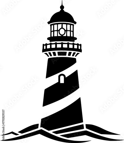 lighthouse stencil icon vector illustration
