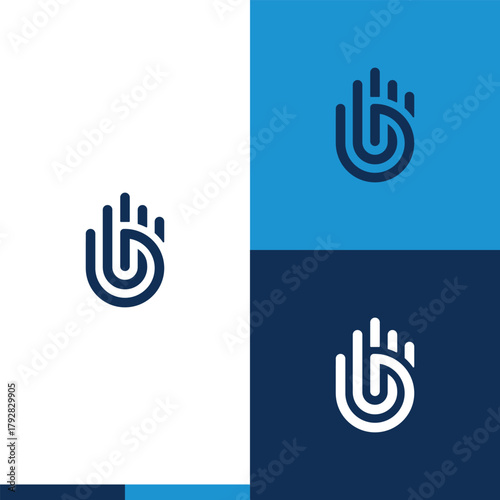 hi five hand abstract logo template