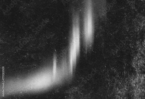 Fotografi Abstract long exposure photograph of a grainy monochrome night sky with faint au