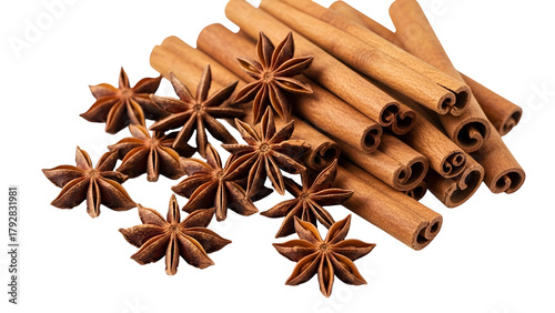 Wallpaper Mural Close up of Aromatic Cinnamon Sticks and Star Anise Arrangement on Transparent Background Torontodigital.ca
