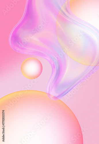 Vibrant abstract pink-purple background with shapes and spheres, a modern artistic texture ideal for branding, marketing, technology visuals, and creative design