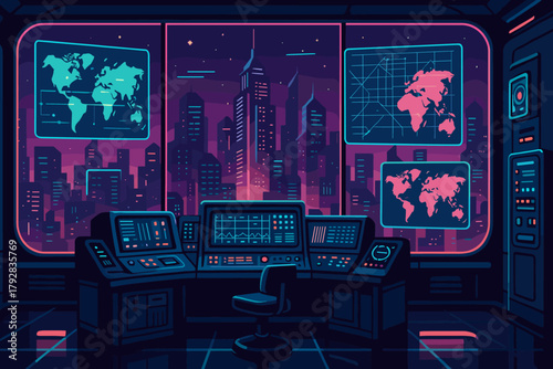 Flat projected punctuation lights icon no control vector letters advanced center cyberpunk