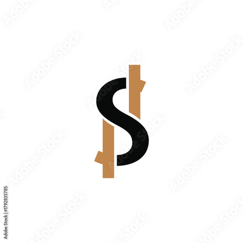 Modern S currency logo design