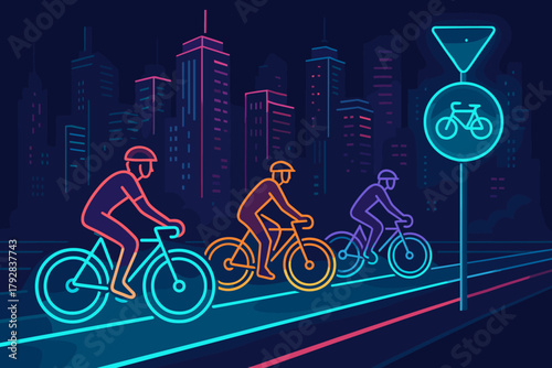 Negative vector isolated neon outlines chinese vintage bicycle lanes punctuation no icon