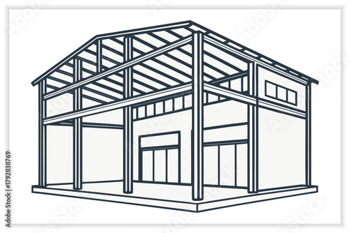 Building and Construction Industry Illustration Set Workers, Tools, and Architecture Vectors
