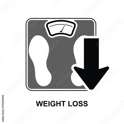 Weight loss icon isolated on background vector illustration.Non AI generate.