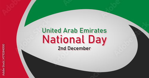 Banner template with Red Green Black and White Flag for United Arab Emirates National Day