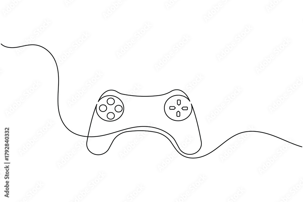 Obraz premium Continuous one line drawing of a game controller for gaming concept design