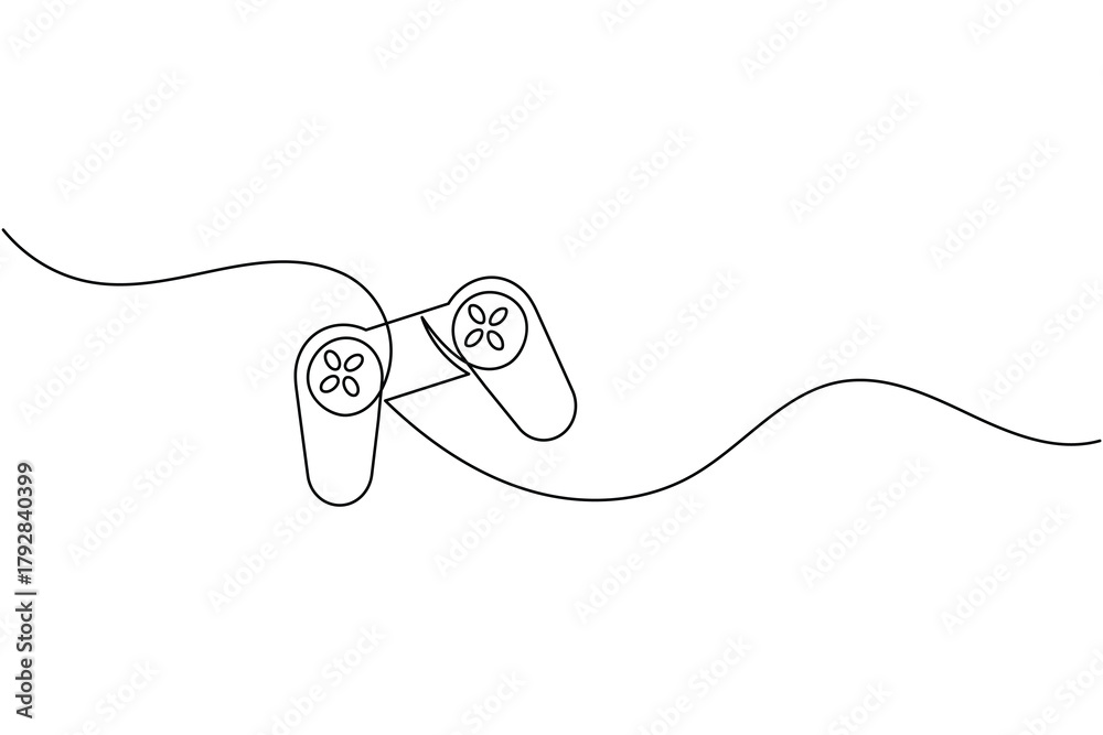Obraz premium Continuous one line drawing of a game controller for gaming concept design