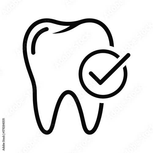Healthy tooth with a checkmark icon