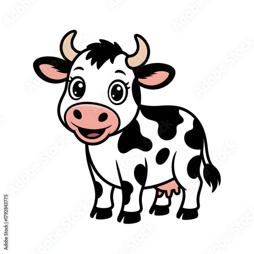 A cartoon cow illustration vector style