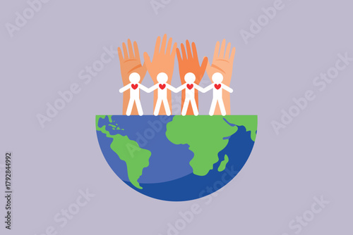 community concept with hands. community concept. colored flat vector illustration isolated