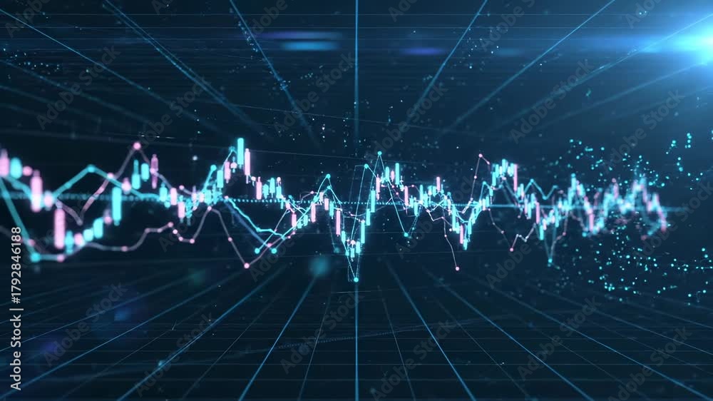 Graph line pulses across grid. Waveform shows rapid fluctuation and ...