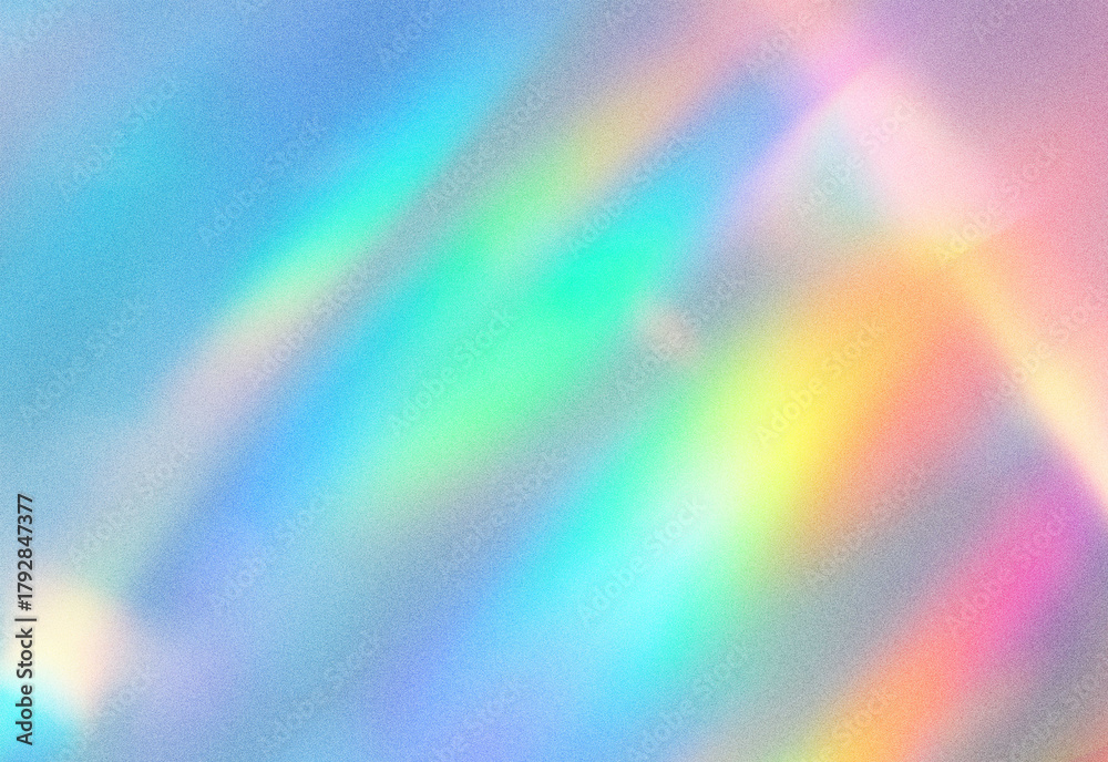 Obraz premium Abstract colorful light spectrum with soft grain texture and dreamy rainbow reflections on a frosted surface, creating a vibrant, ethereal mood for creative modern design projects