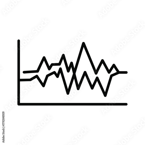 Abstract line graph showing fluctuating data trends