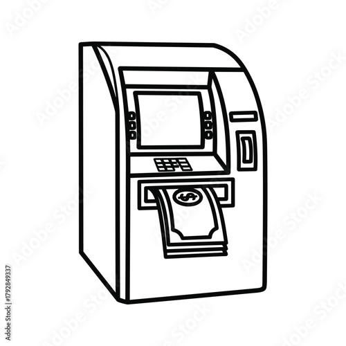 An atm machine dispensing cash