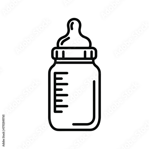 Baby bottle icon with measurement markings