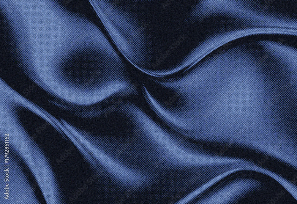 Fototapeta premium Close up of luxurious blue velvet fabric with soft folds and rich texture, showcasing smooth drape, subtle sheen, and deep color for upscale fashion and refined interior design