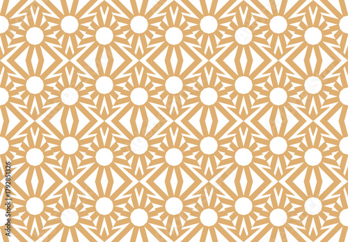 The geometric pattern with lines. Seamless vector background. White and golden texture. Graphic modern pattern. Simple lattice graphic design