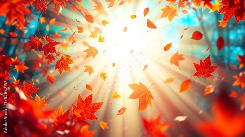 leaves walling in autumn