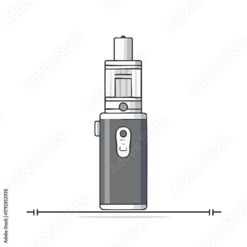 Digital illustration of a modern electronic cigarette vape pen