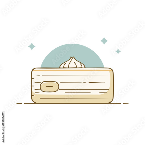Cute Illustration of Wet Wipes Box with Pastel Background, Cleanliness Concept, Vector
