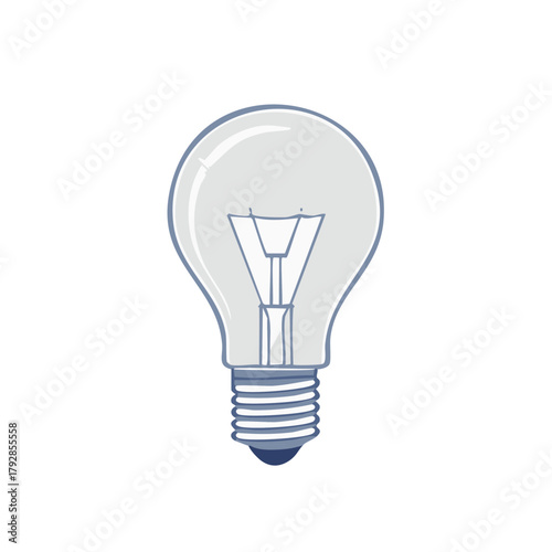 Unlit incandescent lightbulb graphic illustration symbolizing bright ideas electricity and innovation