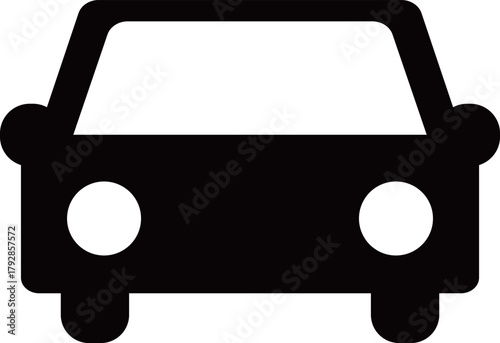 車の正面アイコン　モノトーン