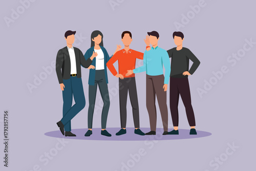 community with solid members. community concept. colored flat vector illustration isolated