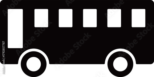 バスのアイコン　モノトーン