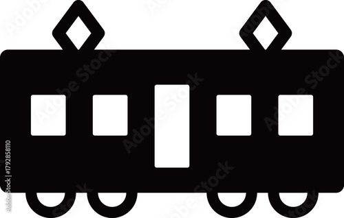 電車のアイコン　モノトーン