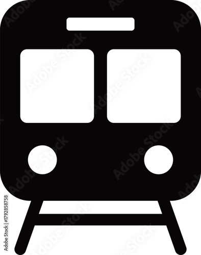 電車の正面アイコン　モノトーン