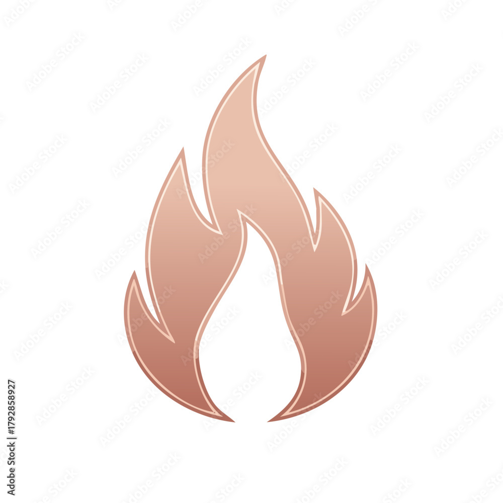 Obraz premium Stylized flame icon illustration with shades of pink and rose for concepts of passion, energy, or creative inspiration