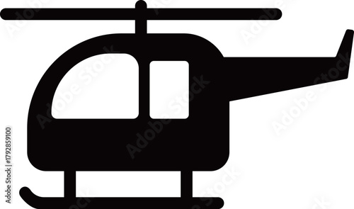 ヘリコプターのアイコン　モノトーン