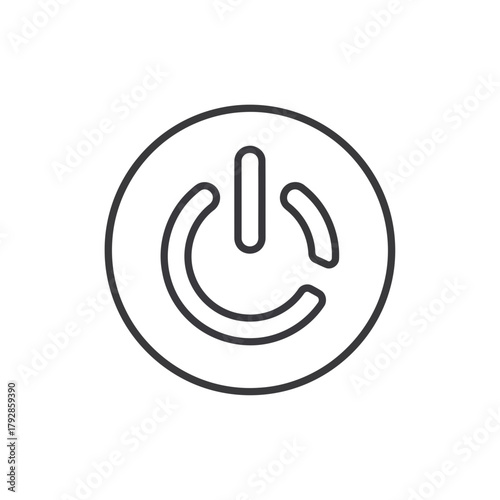 Power button symbol, a universal symbol for on and off, isolated on a