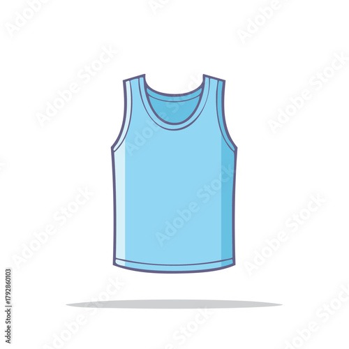 Simple light blue tank top casual garment with a round neckline and sleeveless design