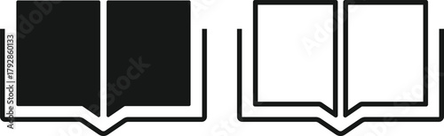 book icon set. Education, Reading, and Knowledge symbols. Library and E-reader sign. Storytelling, Research, and Content Management Symbol Collection