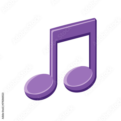 Purple Eighth Note Pair Isolated Object Musical Symbol Digital Art