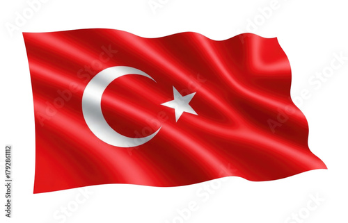 Waving Flag of Turkey Isolated Cutout Transparent PNG