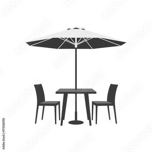 Outdoor patio table and chairs with umbrella