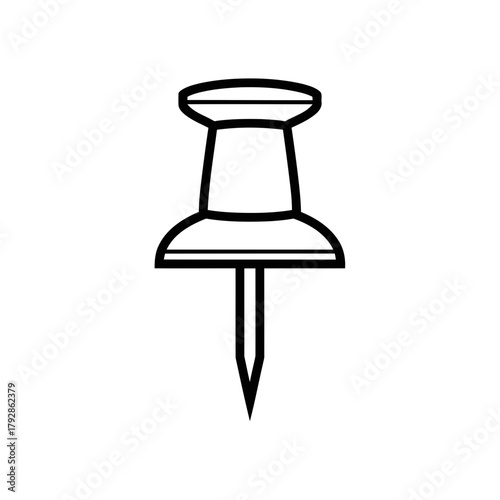 Pushpin icon, a thumbtack used for fastening paper or notes