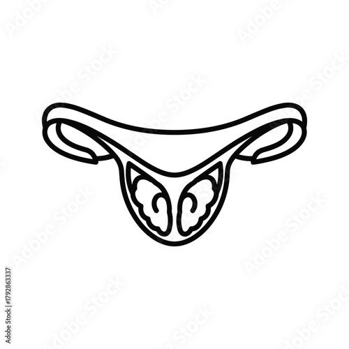 Outline icon of a thong underwear
