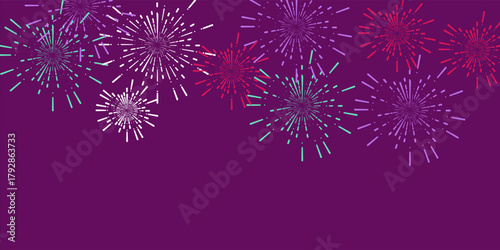 Fireworks Fourth of July.Set of fireworks with a red and blue stars and sparks isolated on transparent. United states of america independence day fireworks. Red, blue fireworks for 4th of July .