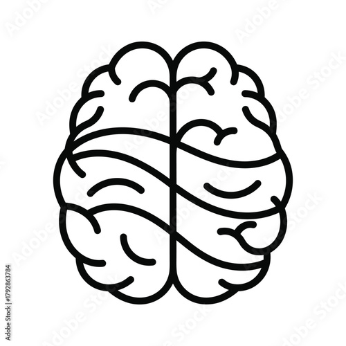 Outline icon of a human brain