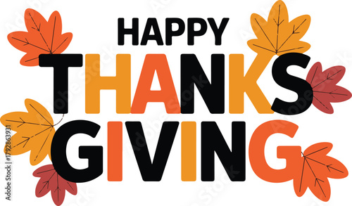Happy Thanksgiving Poster and Card Design — Festive Autumn Background Vector Illustration