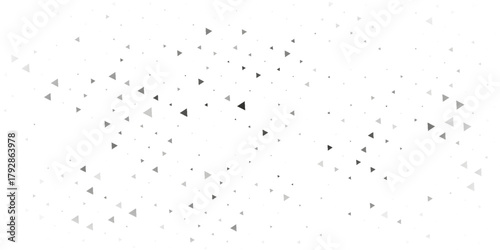 Square seamless background pattern from black triangle symbols are different sizes and opacity.