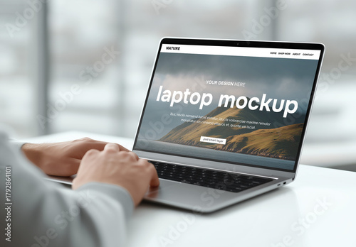 Close up of a laptop – mockup